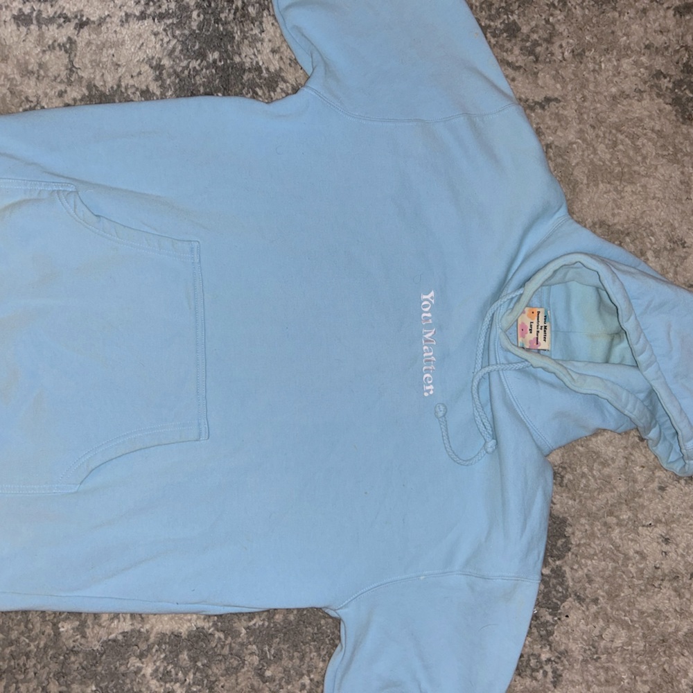 You Matter hoodie by Demetrius Harmon sz L (blue)